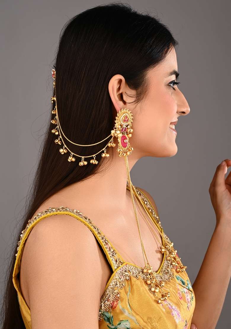 Red  Zinc Alloy Earring - Indya