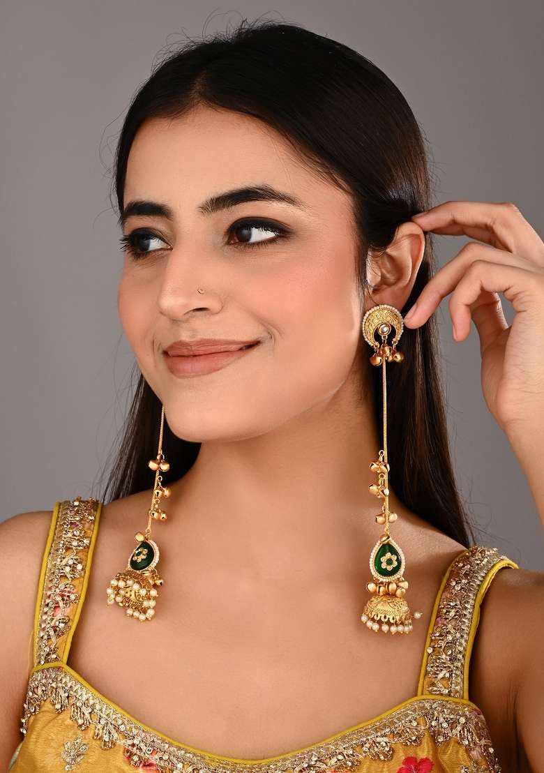 Green  Zinc Alloy Earring - Indya