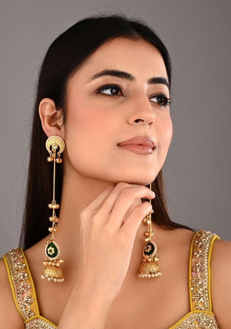 Green  Zinc Alloy Earring - Indya