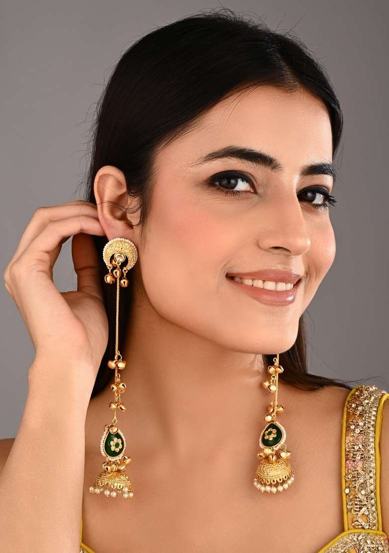 Green  Zinc Alloy Earring - Indya