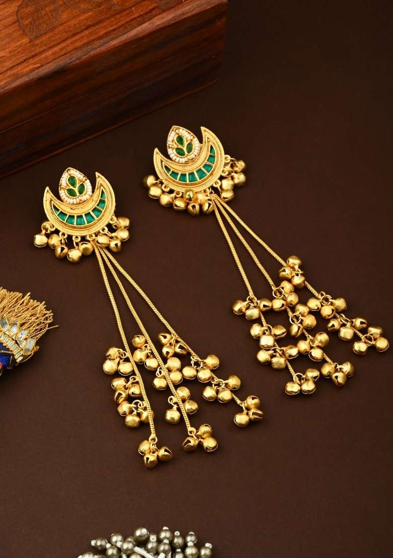 Green  Zinc Alloy Earring - Indya