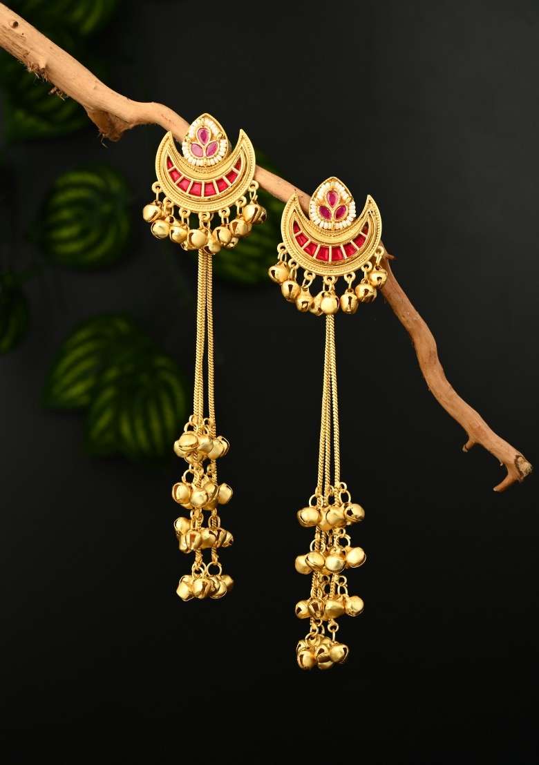Red  Zinc Alloy Earring - Indya