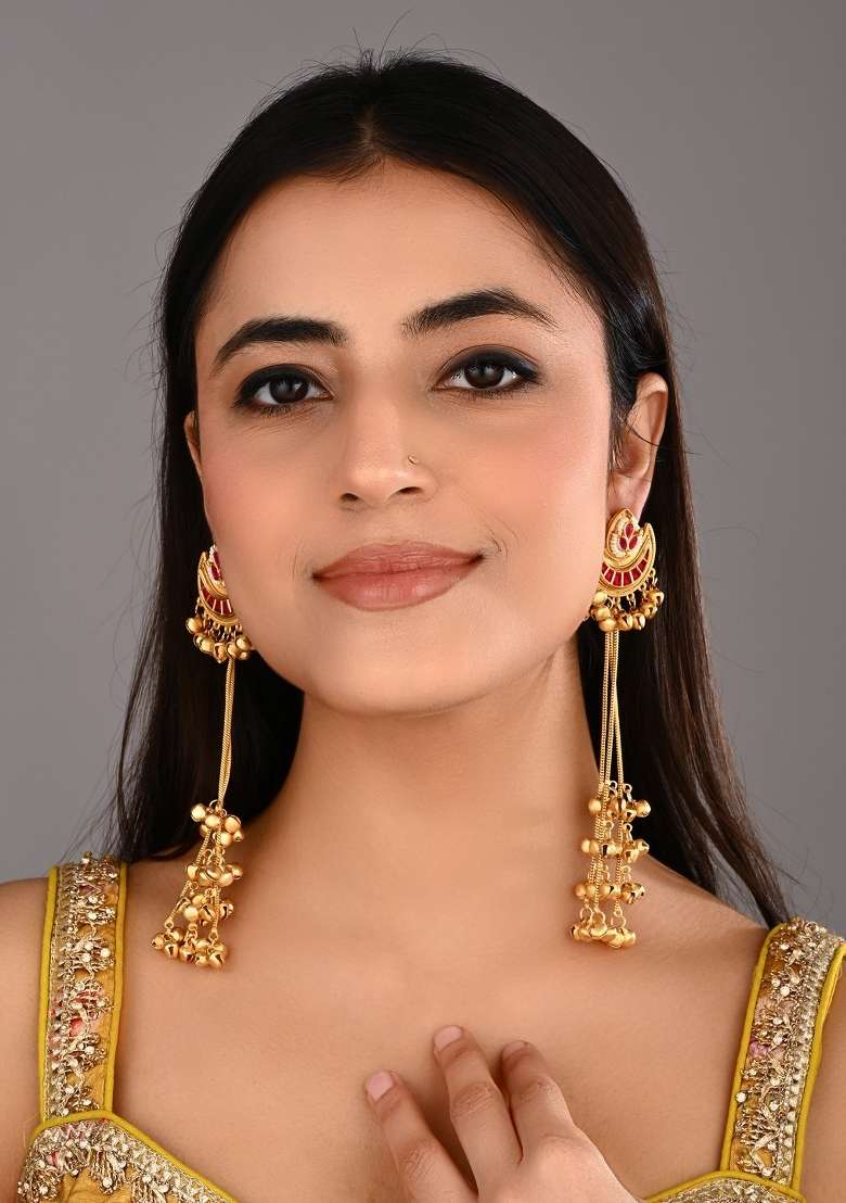 Red  Zinc Alloy Earring - Indya