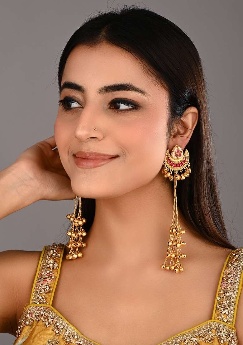Red  Zinc Alloy Earring - Indya