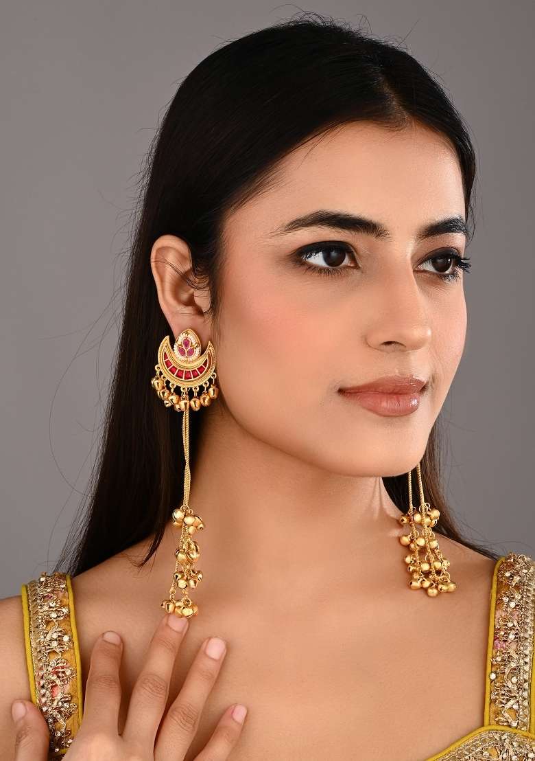 Red  Zinc Alloy Earring - Indya