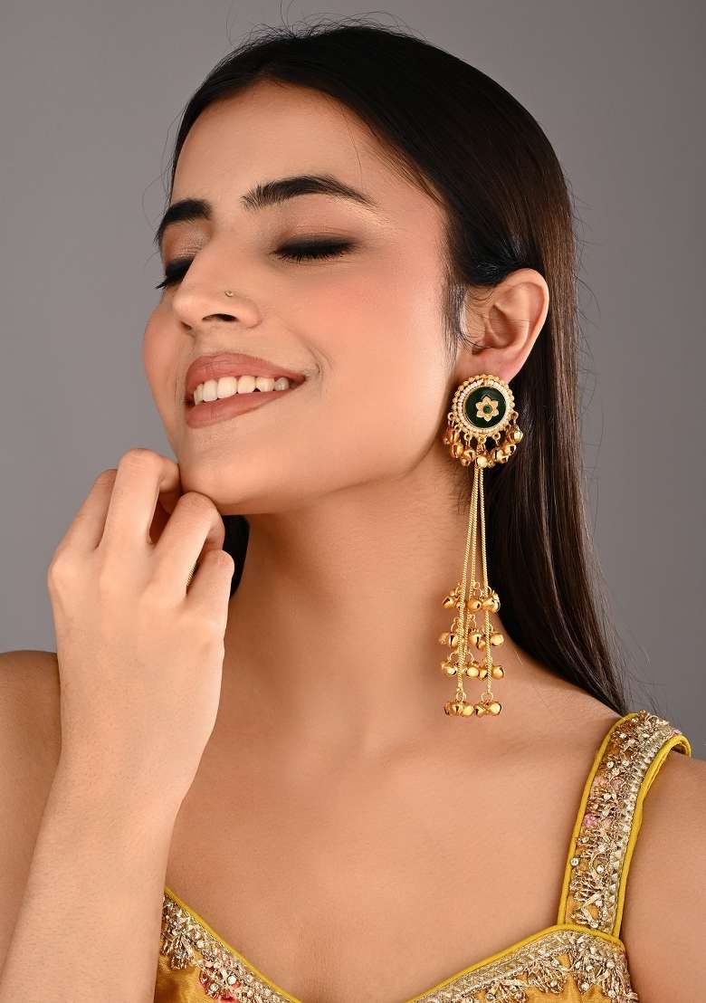Green  Zinc Alloy Earring - Indya