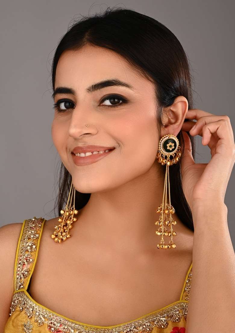 Green  Zinc Alloy Earring - Indya