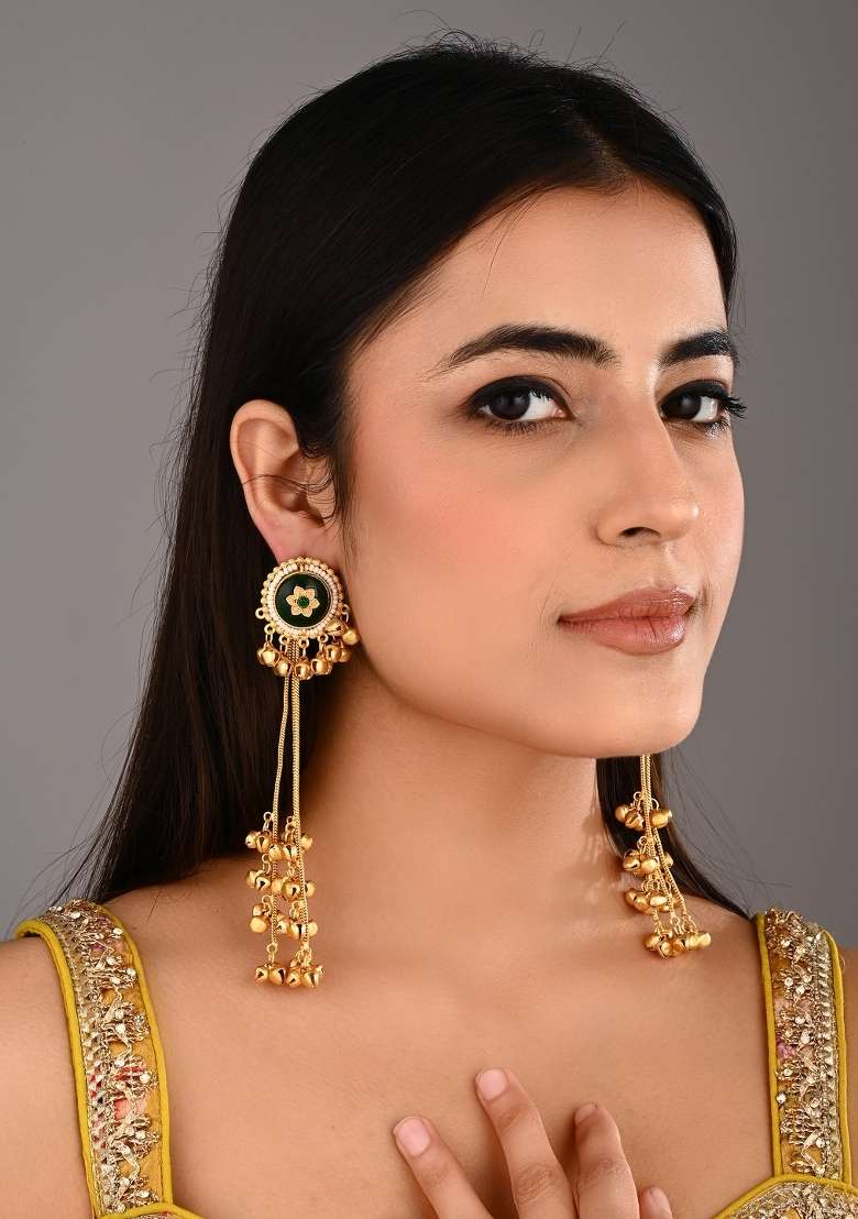 Green  Zinc Alloy Earring - Indya