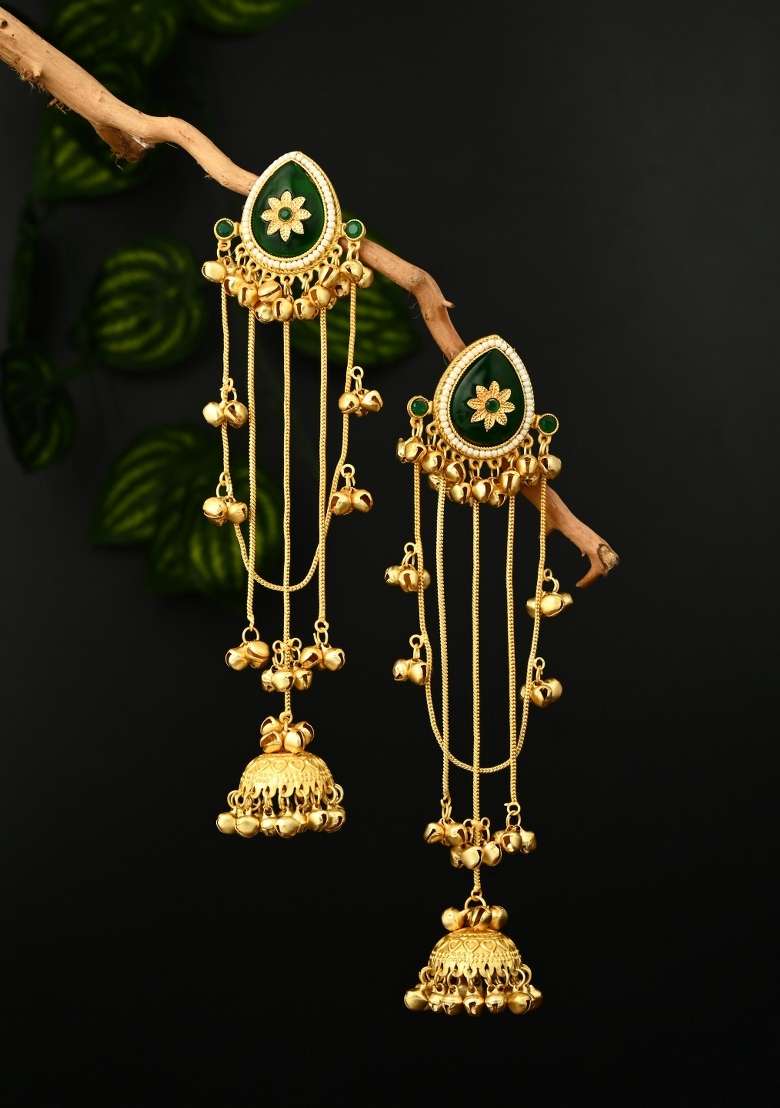 Green  Zinc Alloy Earring - Indya