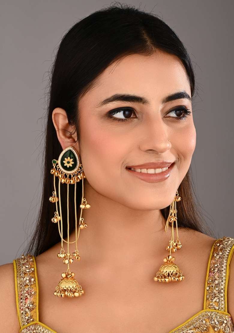 Green  Zinc Alloy Earring - Indya