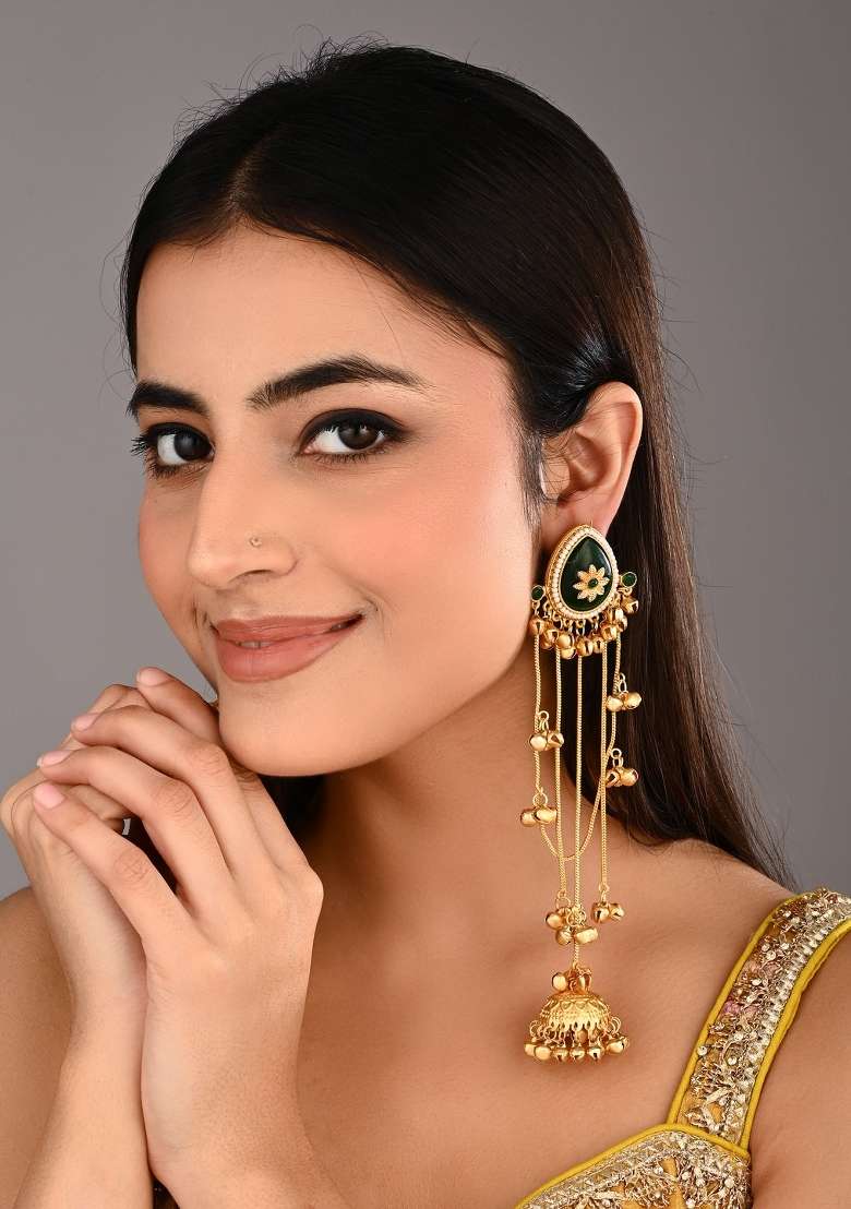 Green  Zinc Alloy Earring - Indya