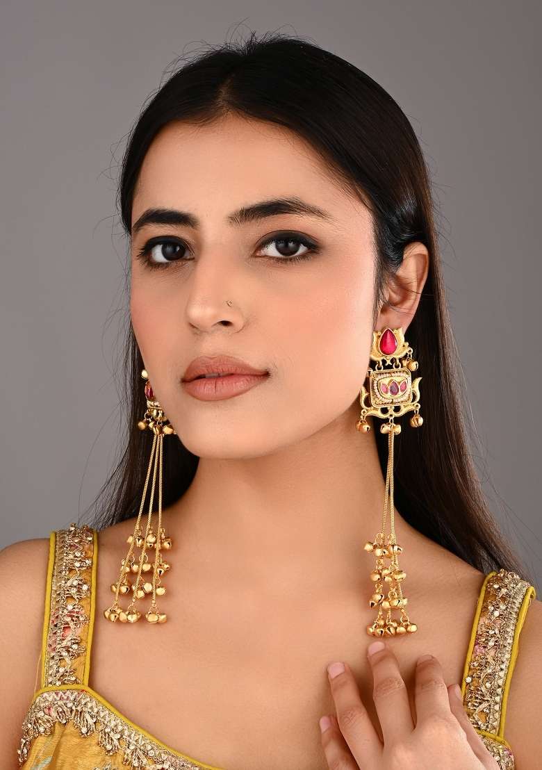Red  Zinc Alloy Earring - Indya