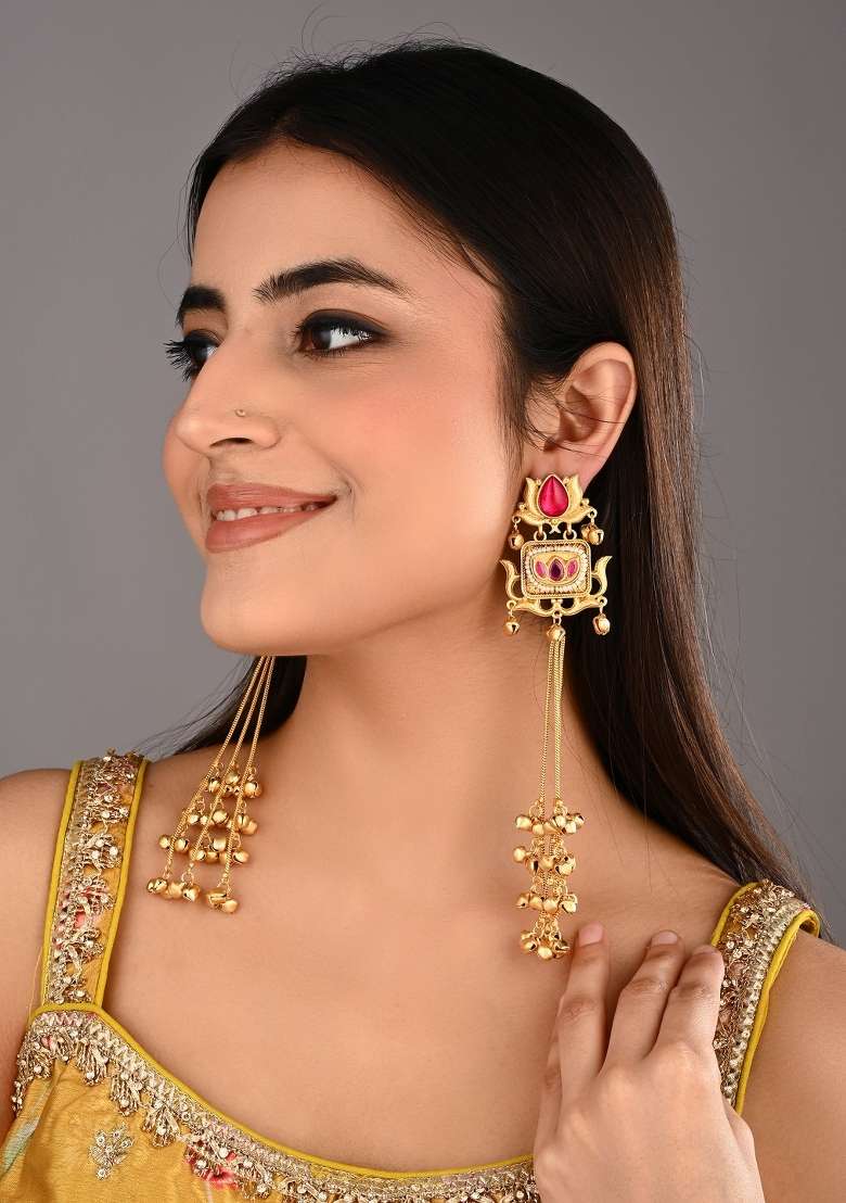 Red  Zinc Alloy Earring - Indya