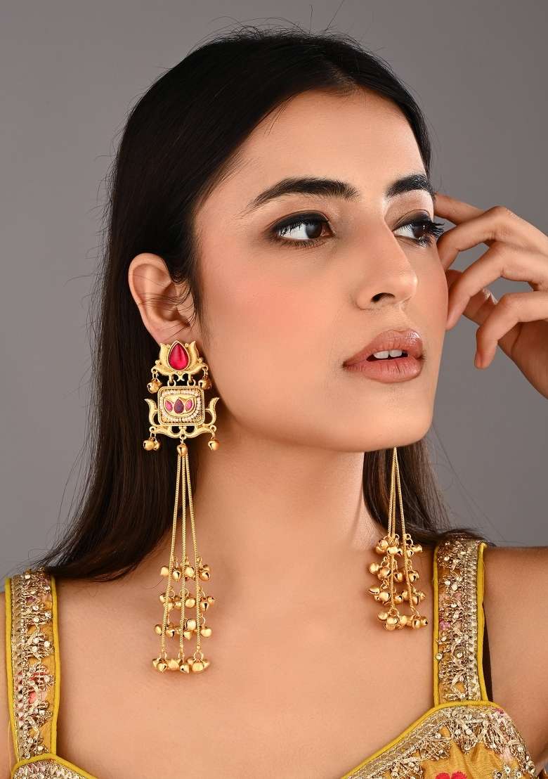 Red  Zinc Alloy Earring - Indya