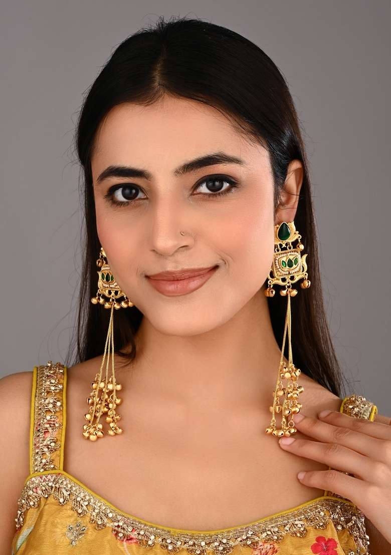 Green  Zinc Alloy Earring - Indya