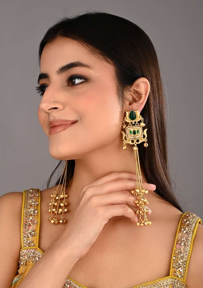 Green  Zinc Alloy Earring - Indya