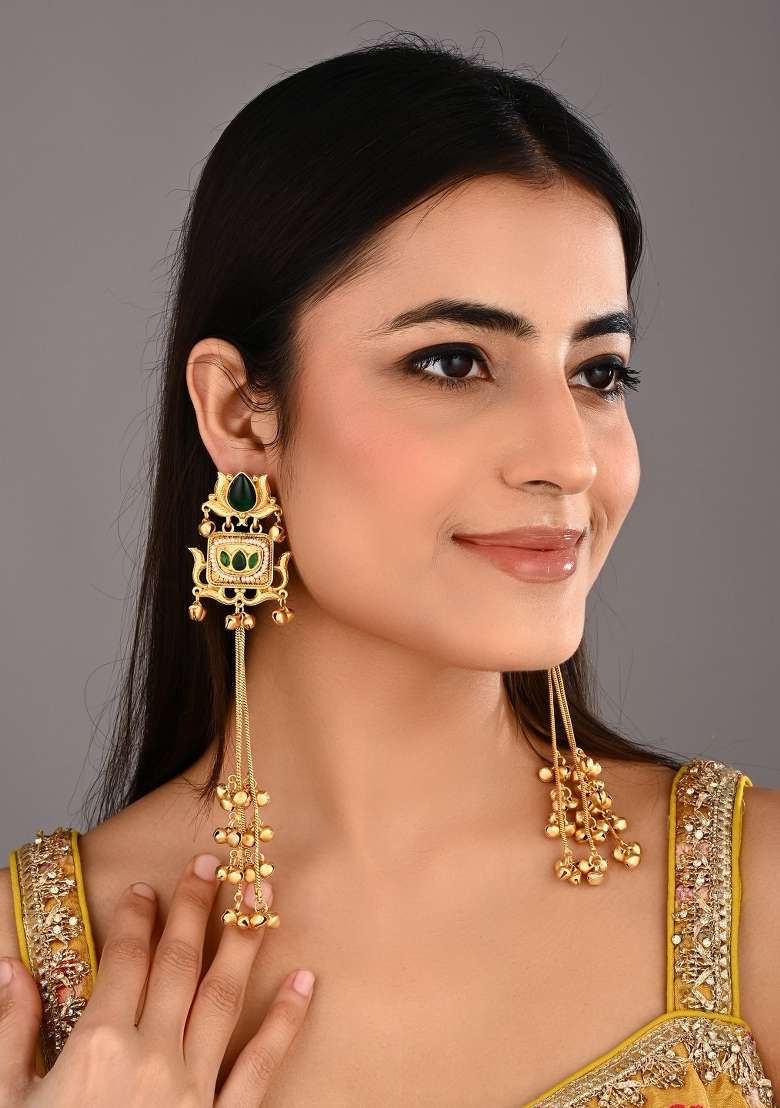 Green  Zinc Alloy Earring - Indya
