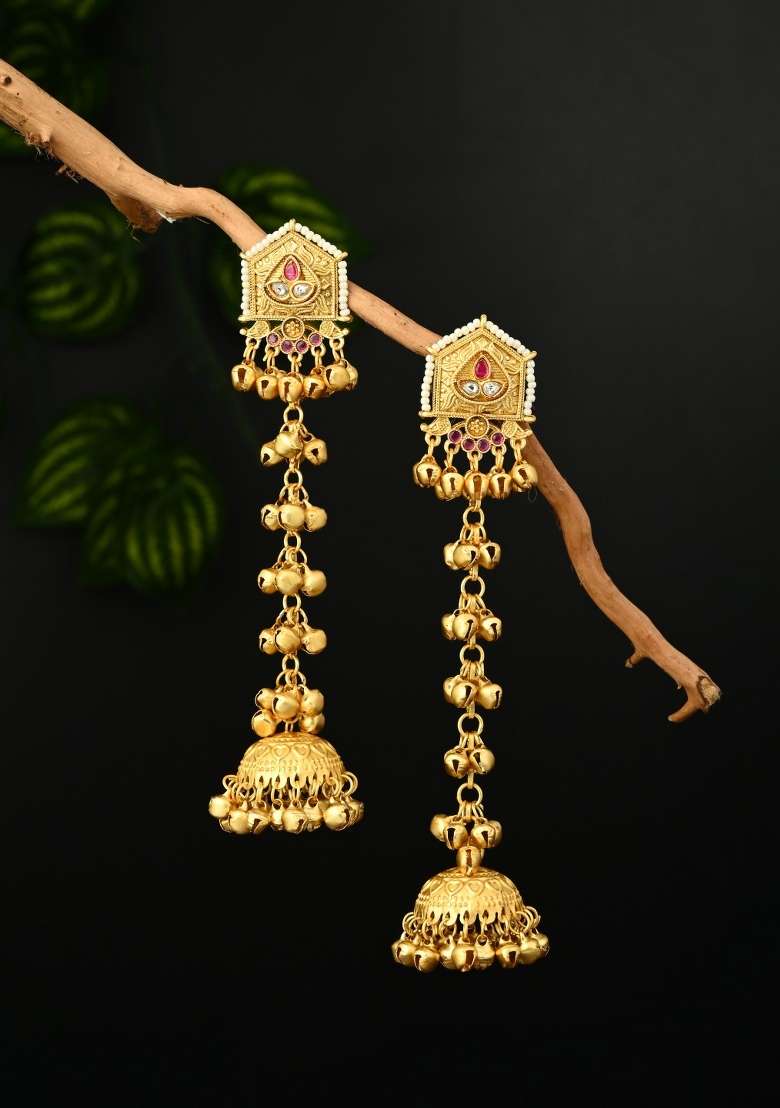 Red  Zinc Alloy Earring - Indya