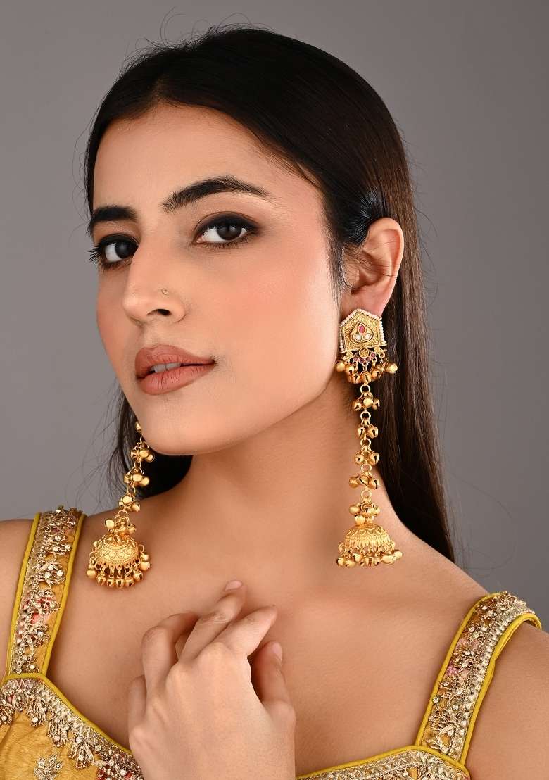 Red  Zinc Alloy Earring - Indya