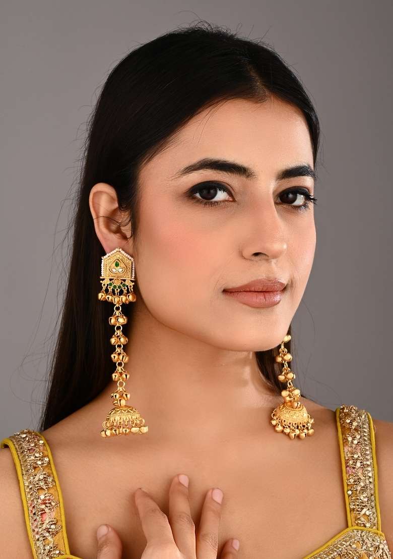 Green  Zinc Alloy Earring - Indya