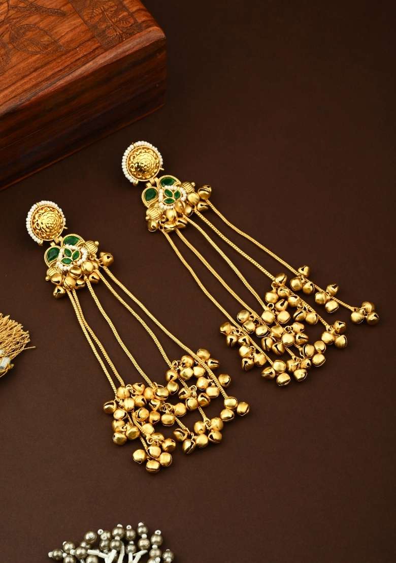 Green  Zinc Alloy Earring - Indya