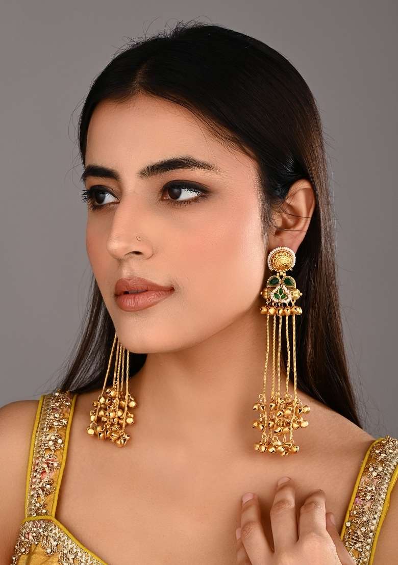Green  Zinc Alloy Earring - Indya