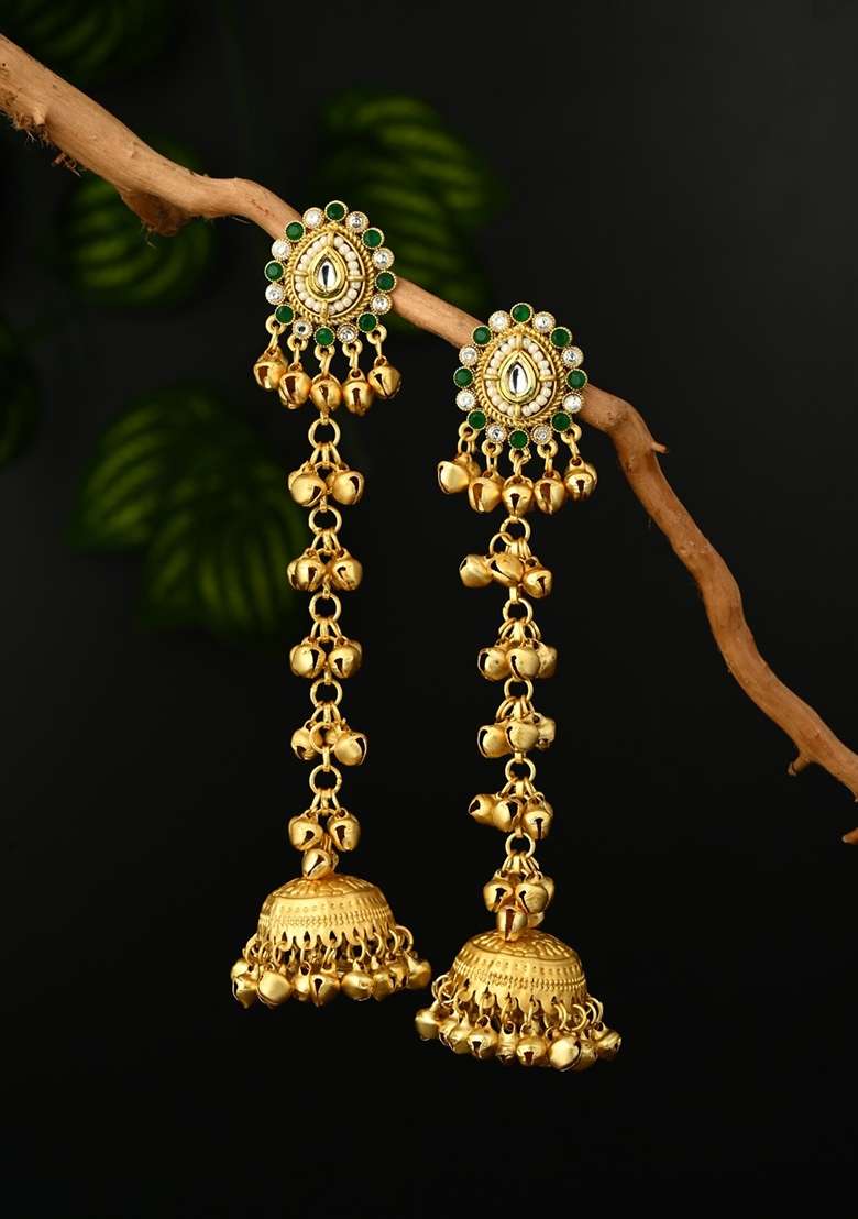 Green  Zinc Alloy Earring - Indya