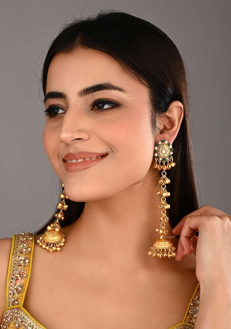Green  Zinc Alloy Earring - Indya
