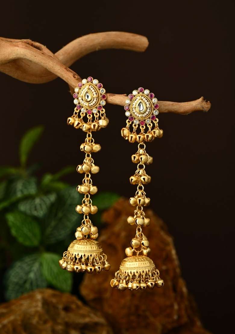 Red  Zinc Alloy Earring - Indya