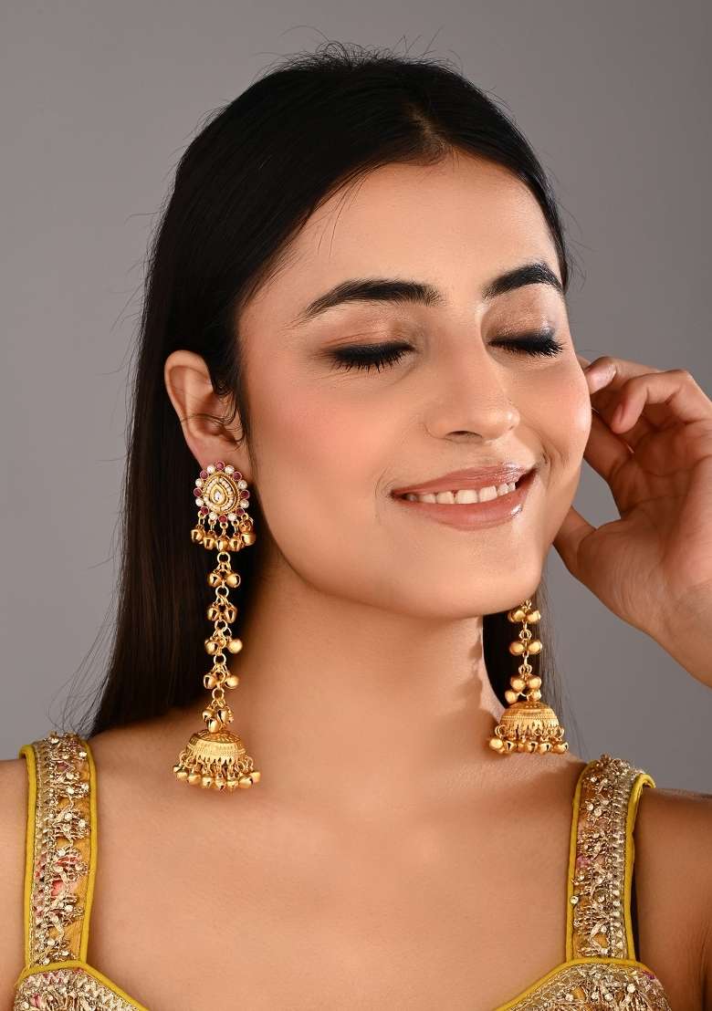 Red  Zinc Alloy Earring - Indya