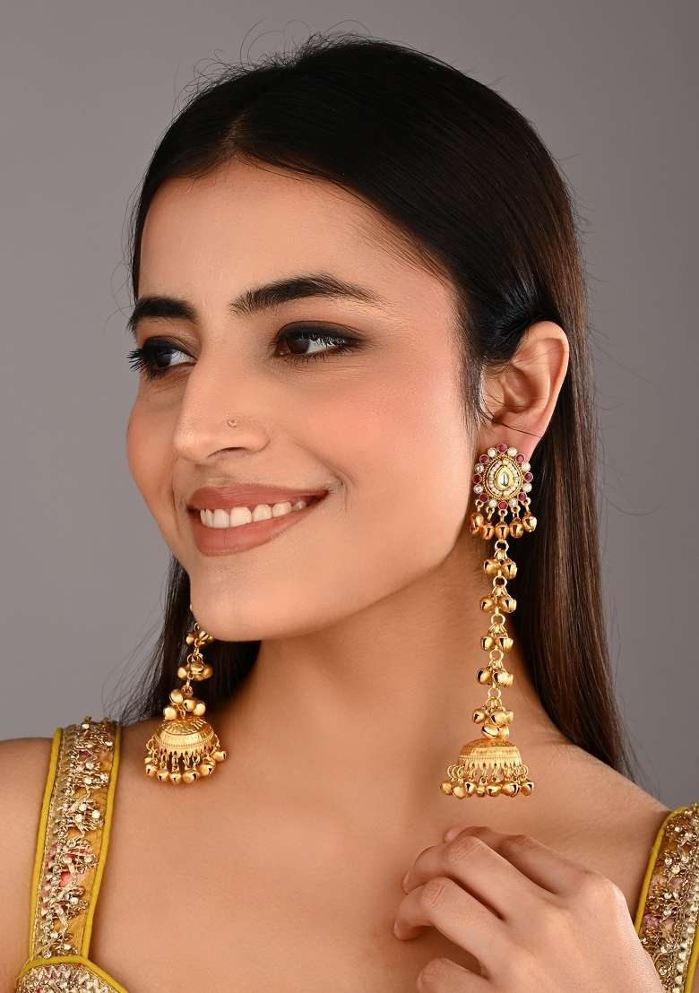 Red  Zinc Alloy Earring - Indya