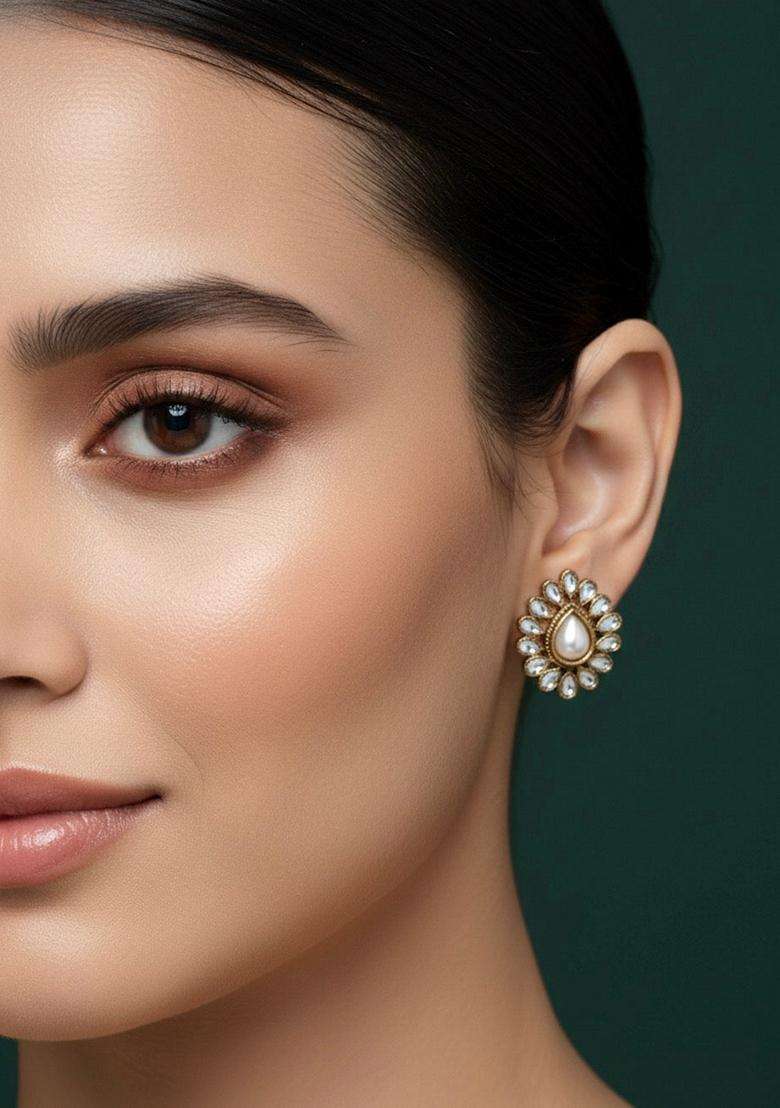 Gold Stainless Earrings - Indya