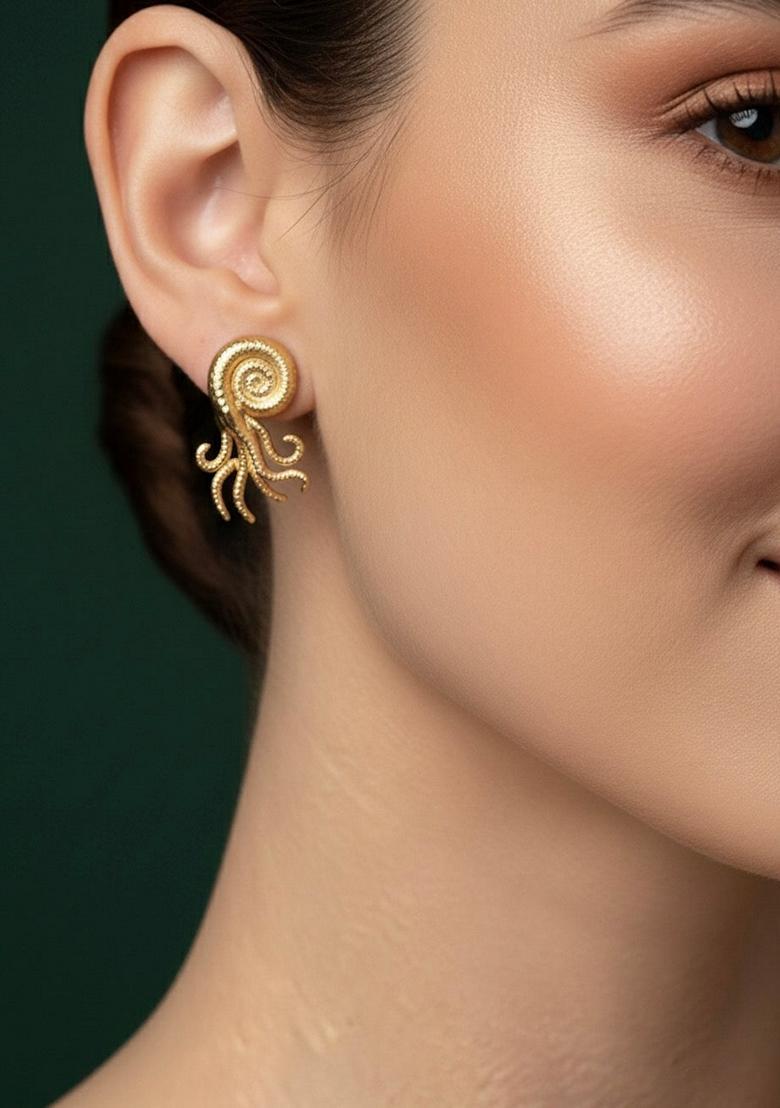 Gold Stainless Earrings - Indya