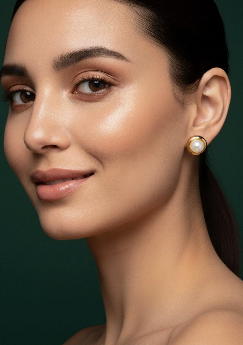 Gold Stainless Earrings - Indya