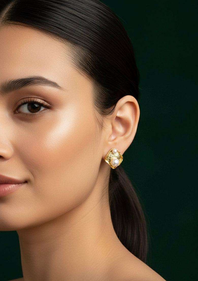 Gold Stainless Earrings - Indya