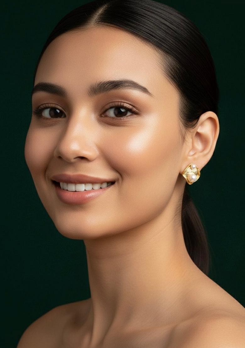 Gold Stainless Earrings - Indya