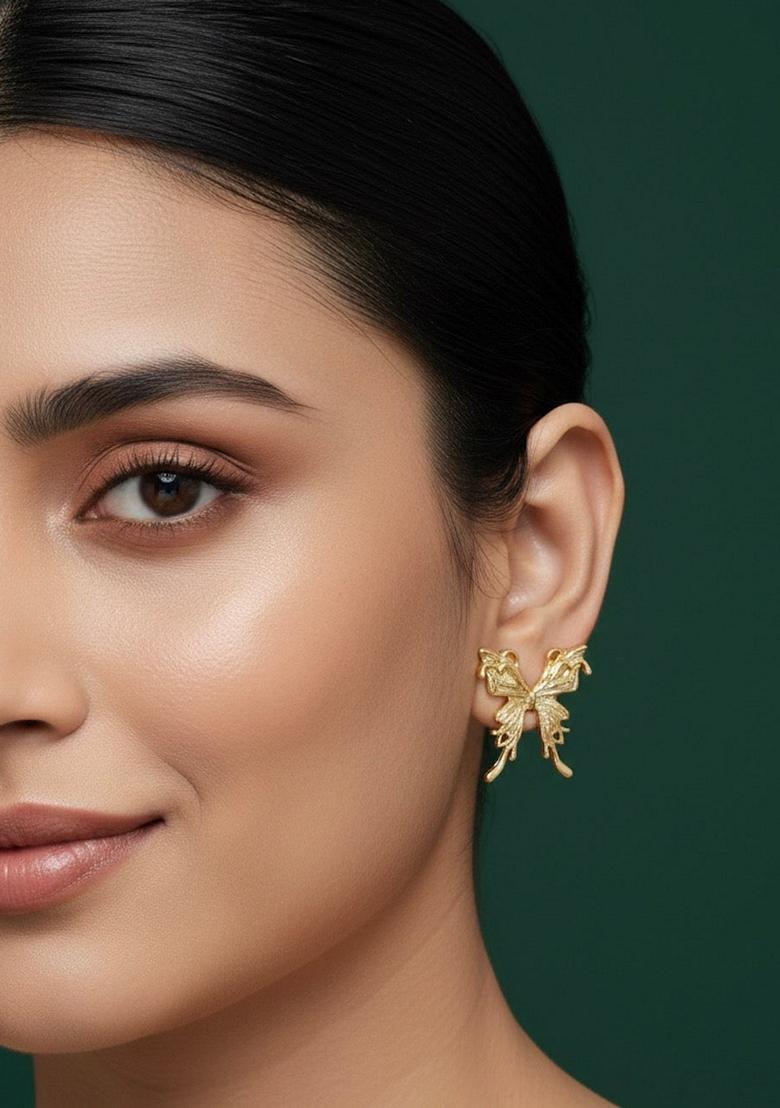 Gold Stainless Earrings - Indya