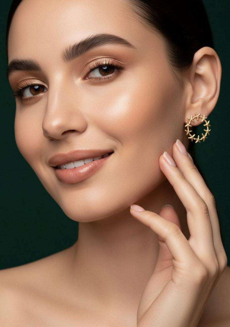 Gold Stainless Earrings - Indya