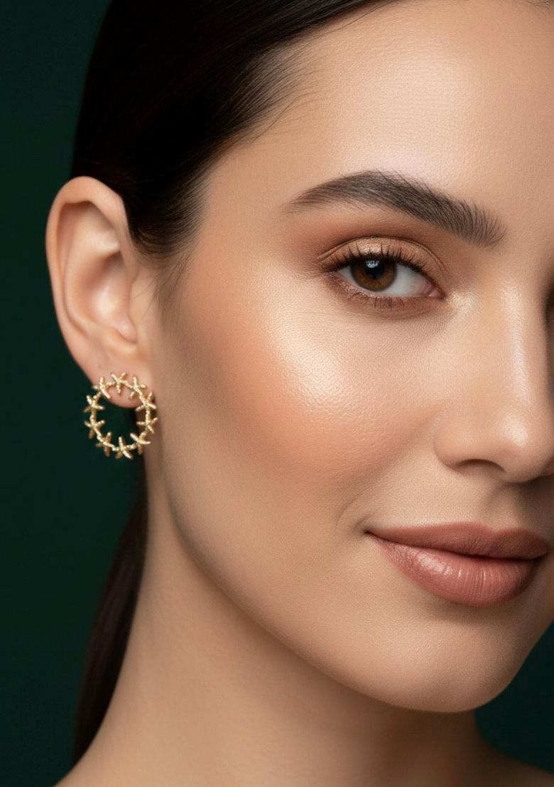 Gold Stainless Earrings - Indya