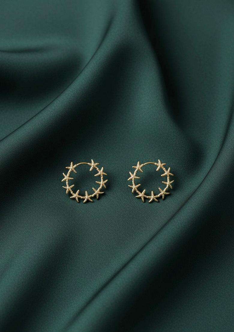 Gold Stainless Earrings - Indya
