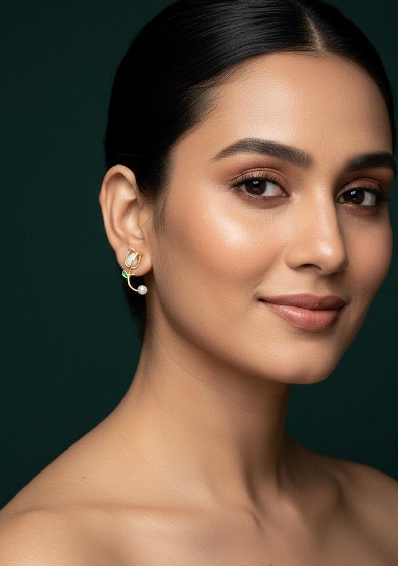 Gold Stainless Earrings - Indya