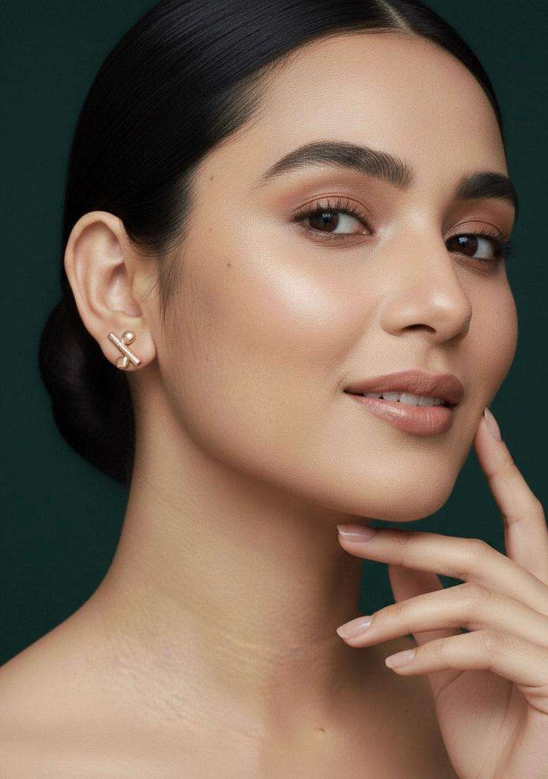 Gold Stainless Earrings - Indya