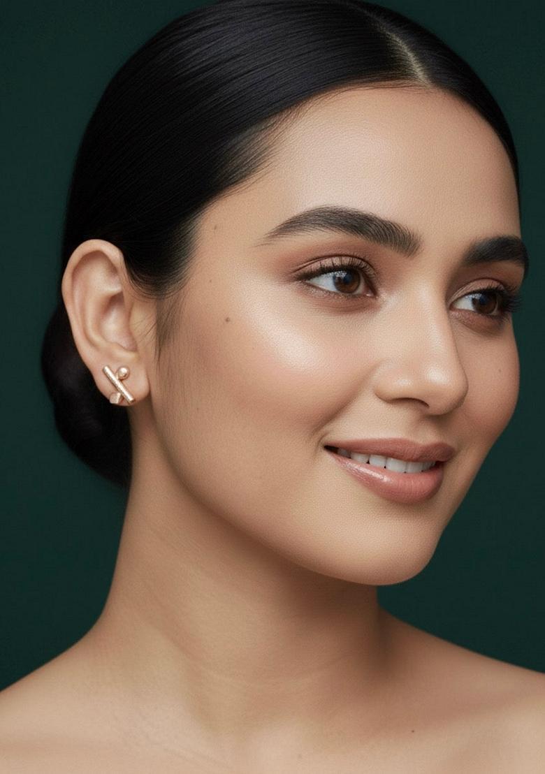 Gold Stainless Earrings - Indya
