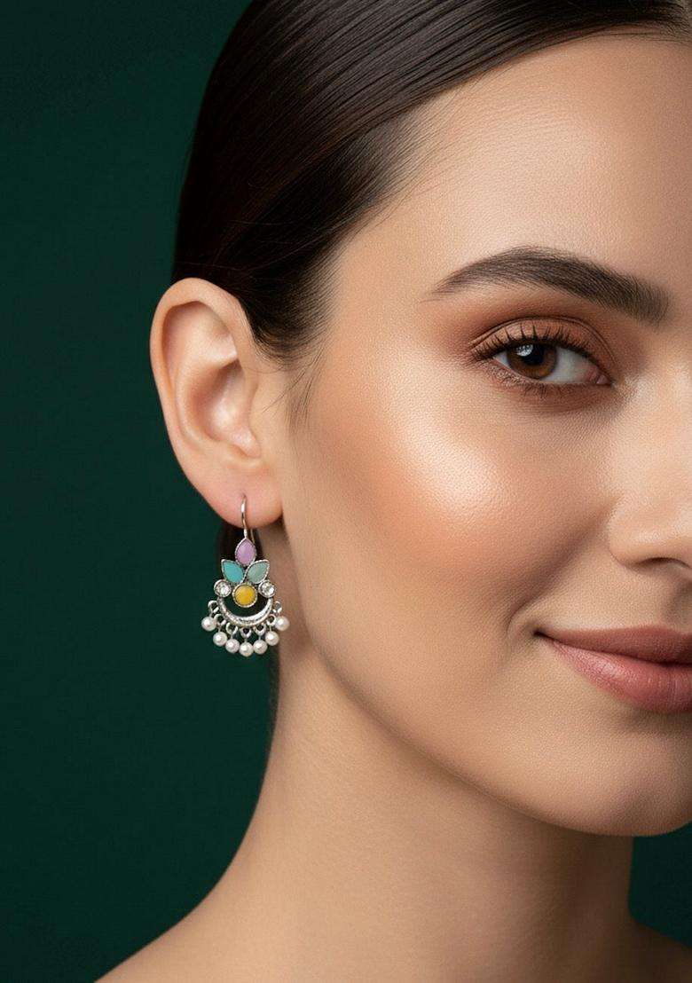 Silver Stainless Earrings - Indya