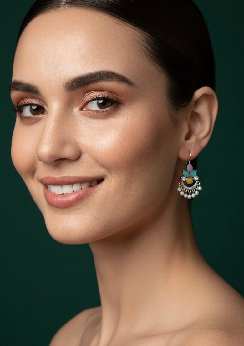 Silver Stainless Earrings - Indya