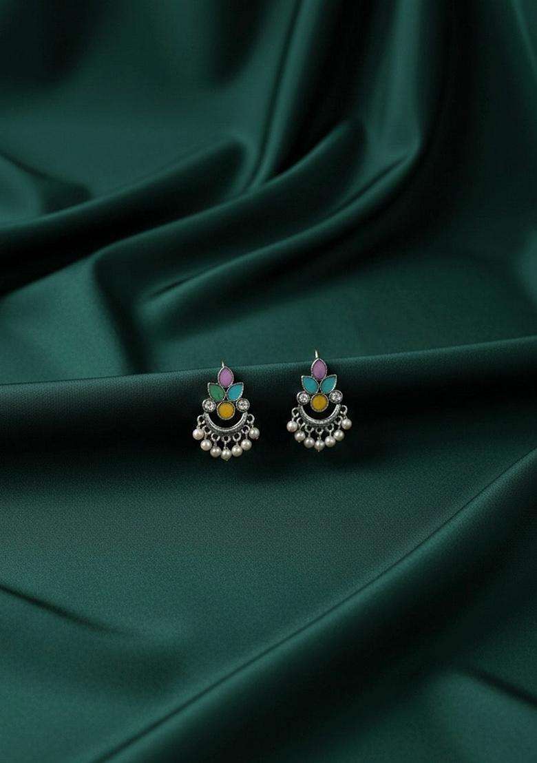 Silver Stainless Earrings - Indya