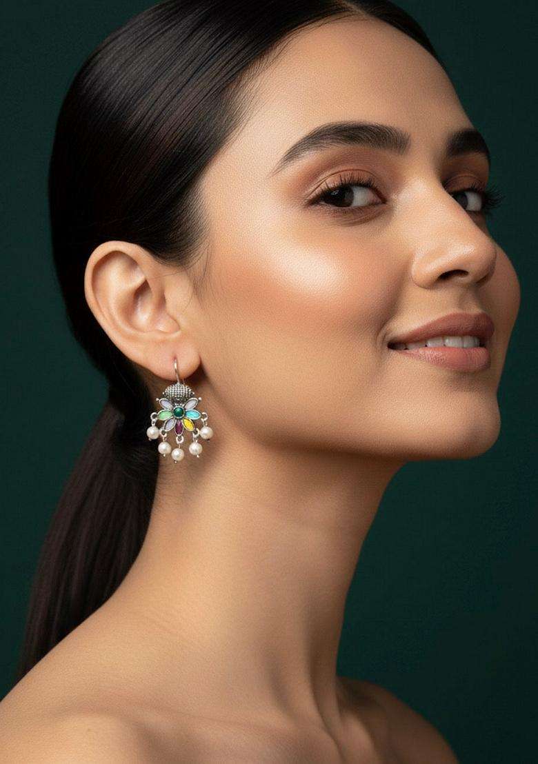 Silver Stainless Earrings - Indya