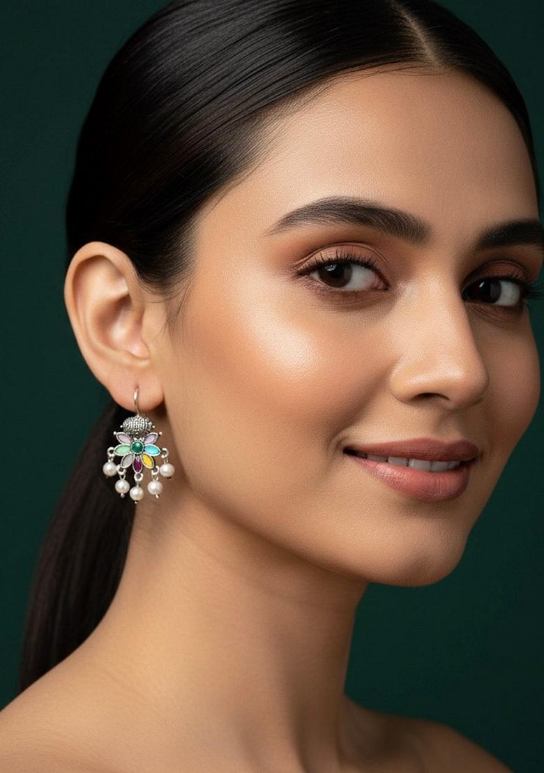 Silver Stainless Earrings - Indya