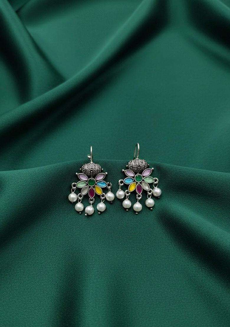 Silver Stainless Earrings - Indya