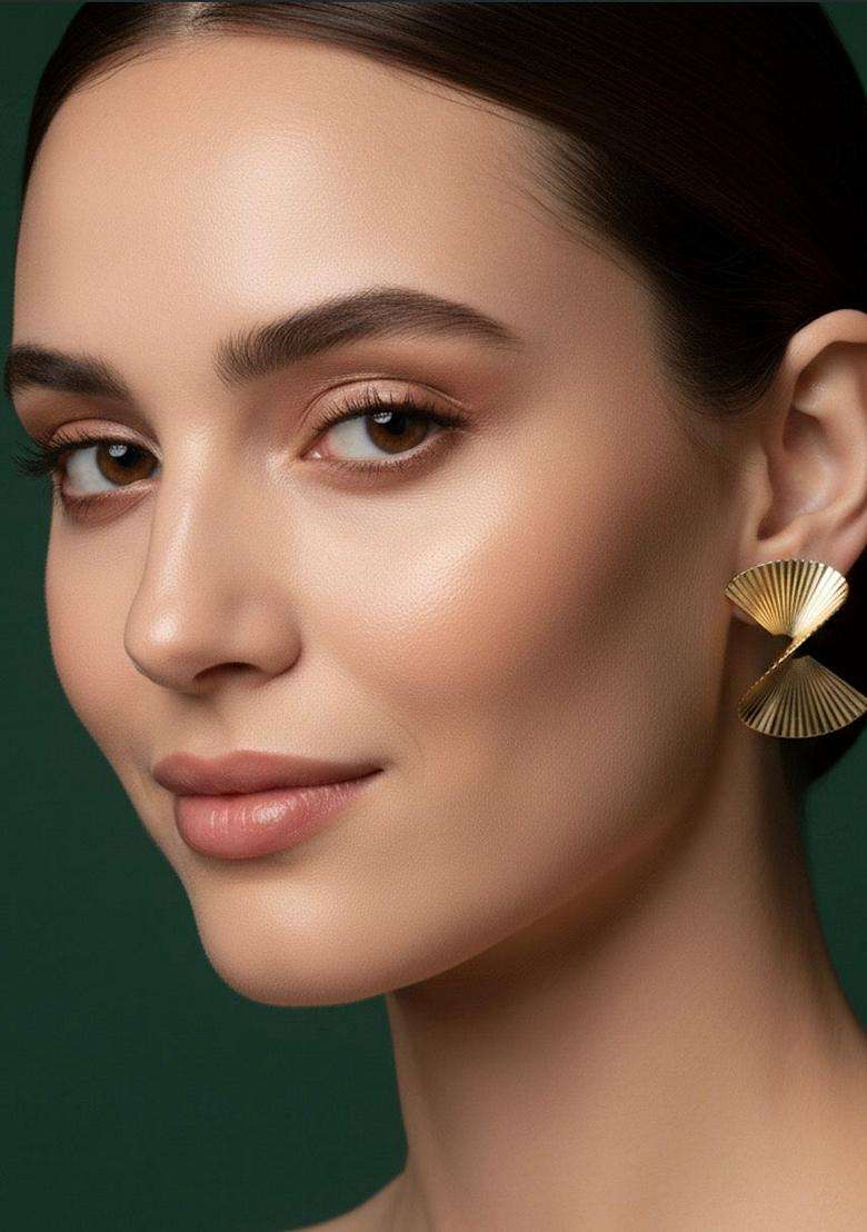 Gold Stainless Earrings - Indya